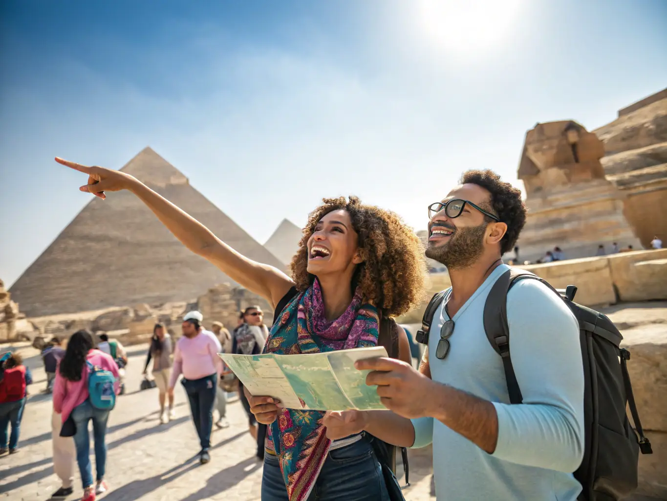 A group of people exploring a historical site, with a guide pointing out architectural details and sharing historical information. The image should convey a sense of learning and cultural appreciation.